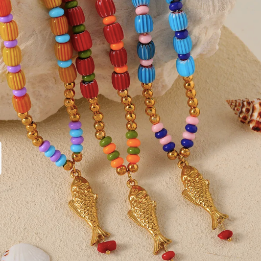 Beaded Fish Necklace