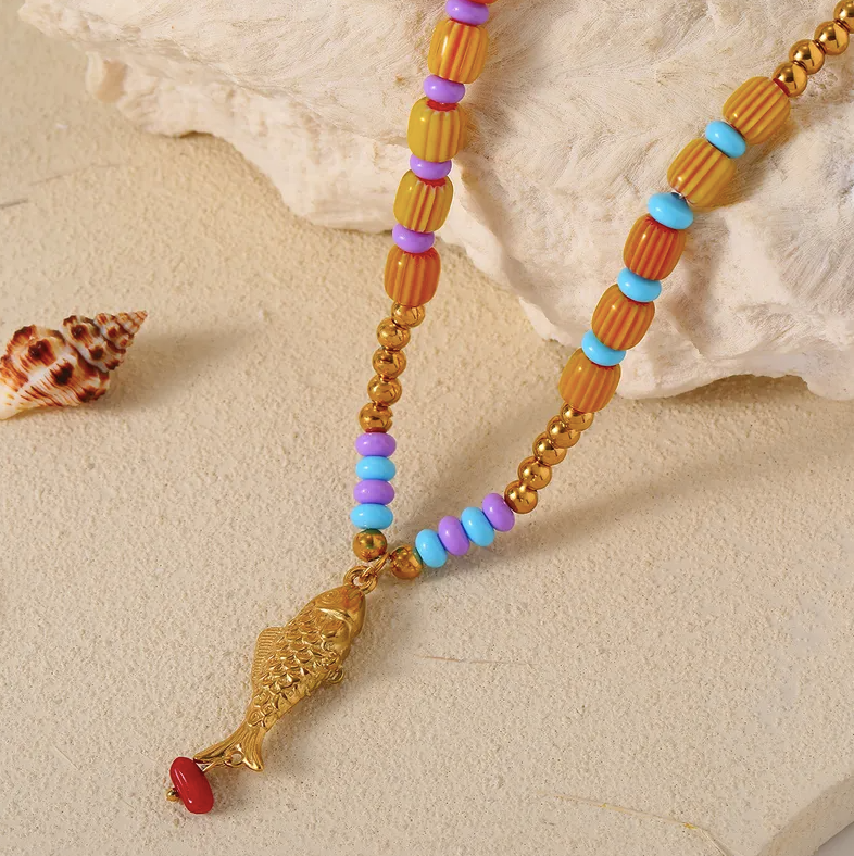 Beaded Fish Necklace