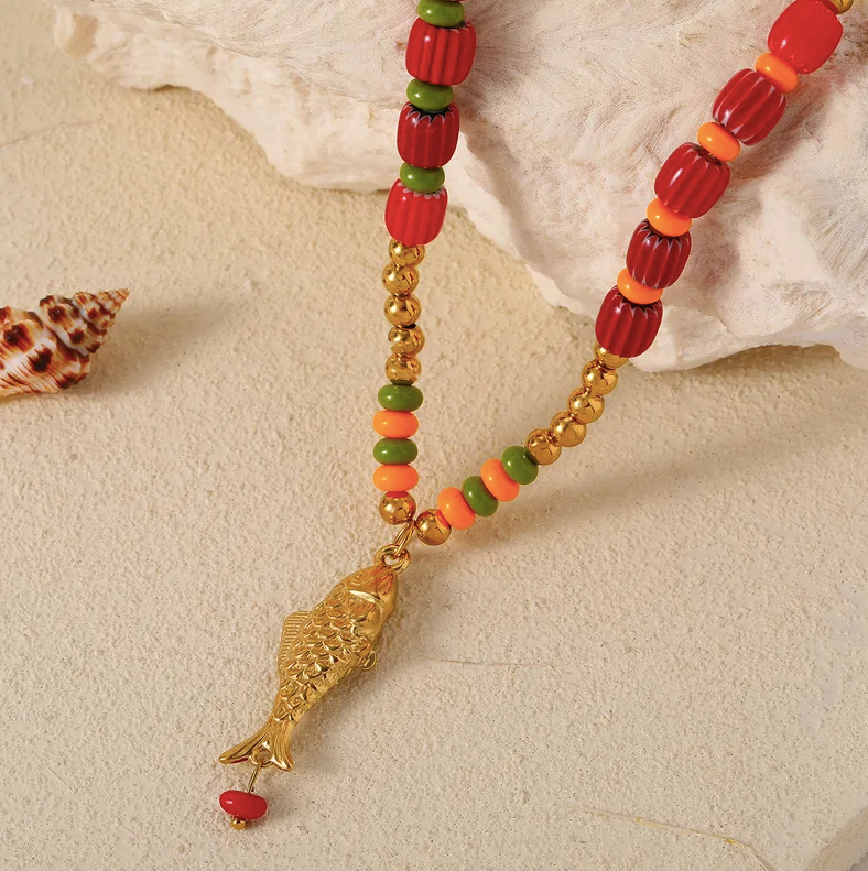 Beaded Fish Necklace